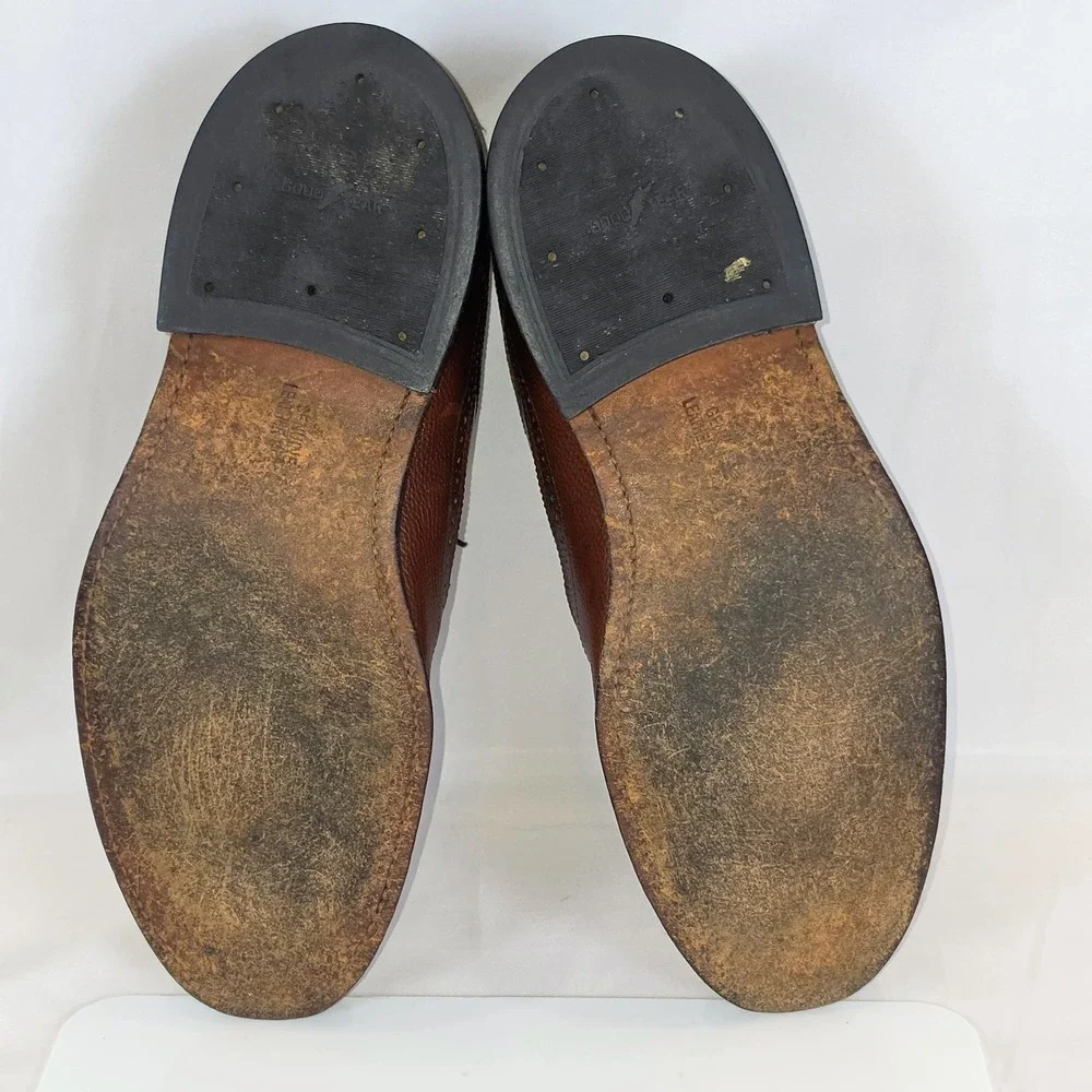 Vintage Men's Brown Leather Wingtip Oxford Dress Shoes Goodyear Welt Size 10.5 D